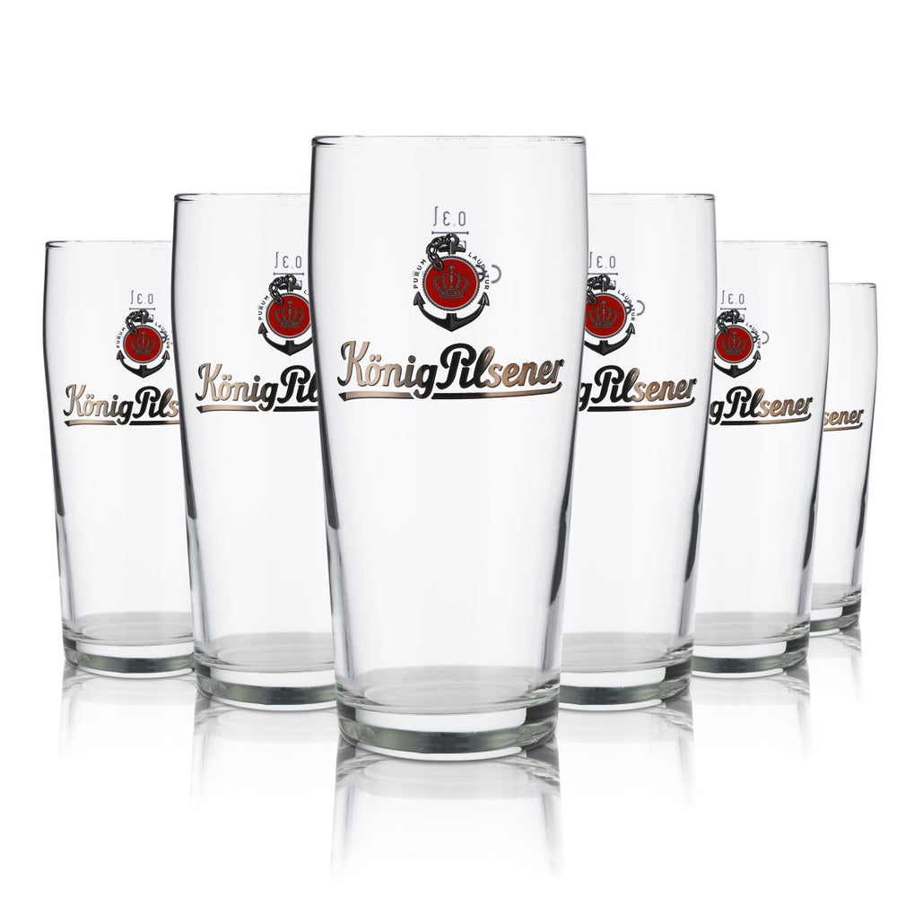 6x König Pilsener Verre à bière 0,3l Willi Gobelet Coupe Verres Set brasserie Gastro