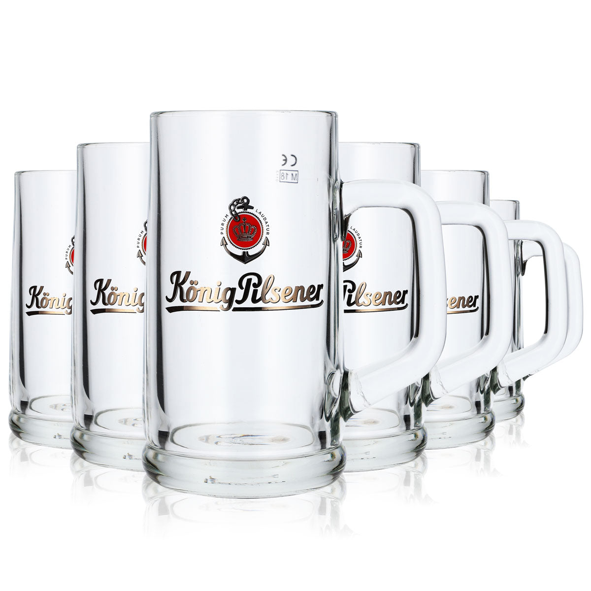 6x König Pilsener Bierseidel Chope à bière Verre à bière 0,4 l Kruge Rastal