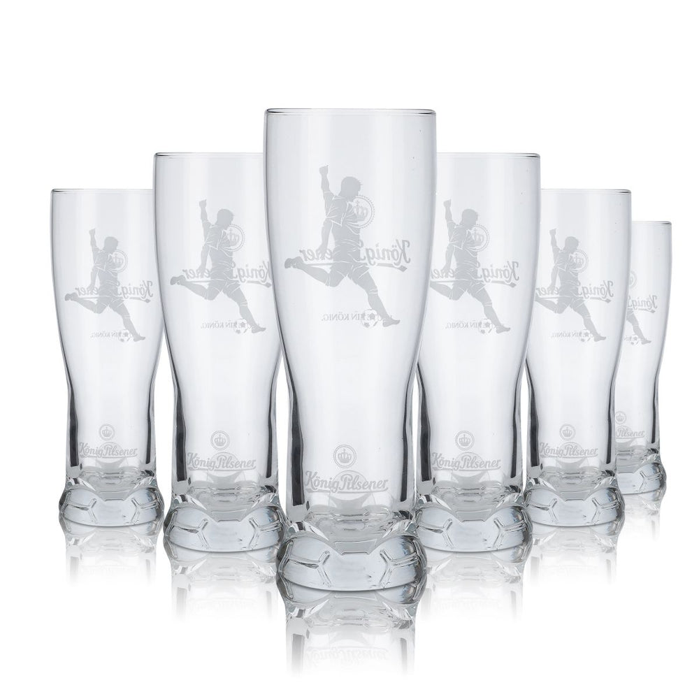 6 verres à bière König Pilsener 0,3 l, chopes à bière, verres à bière « Torjäger »