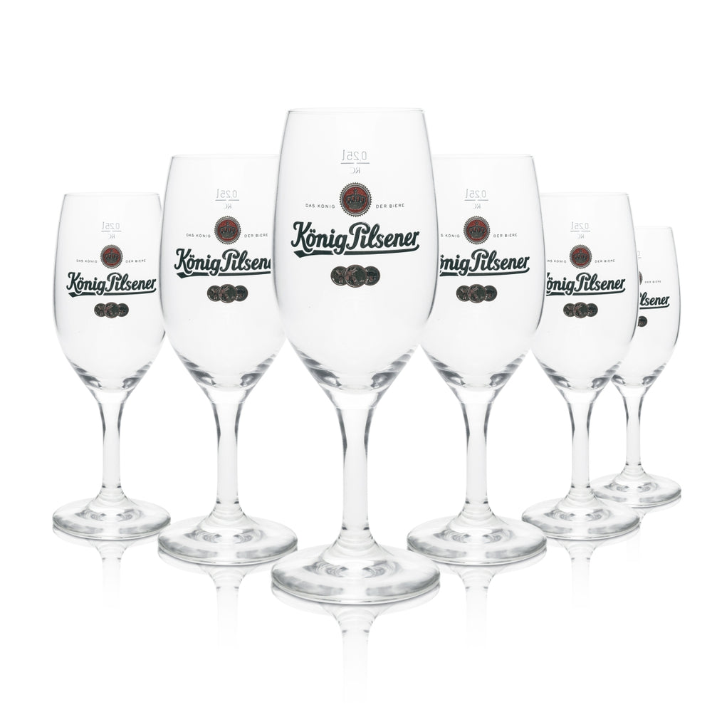 6 verres à bière König Pilsner 0,25 l Ritzenhoff Cristal