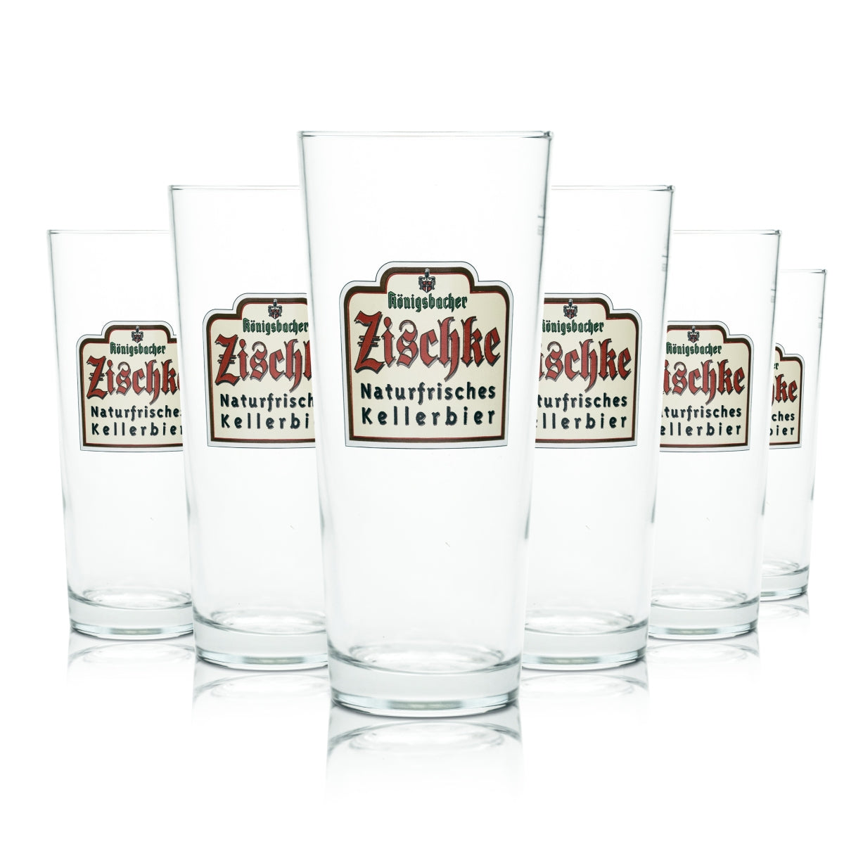 6 verres Königsbacher Zischke 0,4 l, verres à bière, verres à pied, verres à bière brasserie