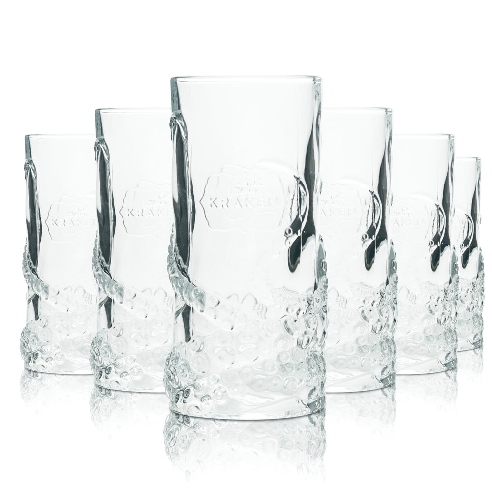 6 verres à rhum Kraken 0,35 l Verres à cocktail en cristal avec relief RARES Spiced