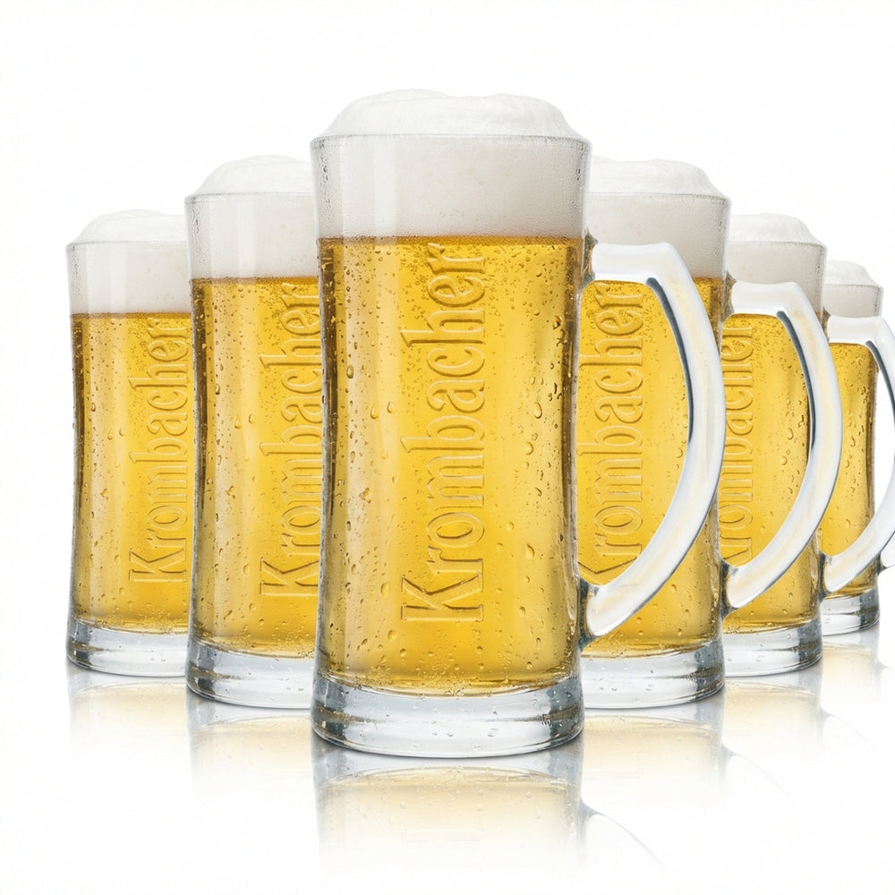6 verres Krombacher 0,3 l, chopes Humpen Seidel, relief, verre gastronomique, bar