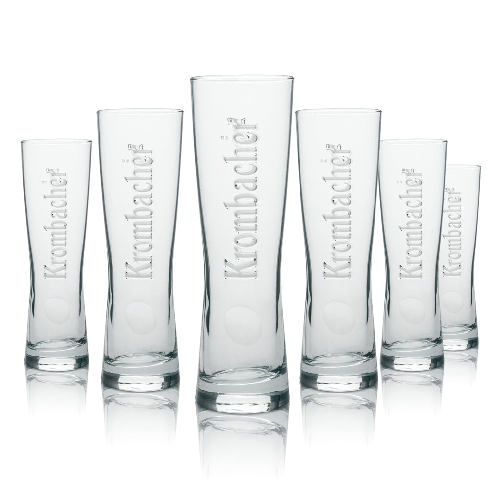 6 verres Krombacher 0,3 l, forme tulipe, relief Star Cup, verres à bière Pils, bar gastronomique