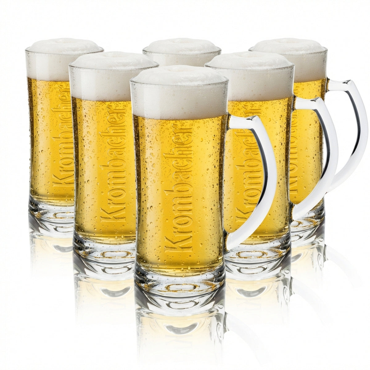 6 verres Krombacher 0,5 l, chopes Humpen Seidel en relief, verres à bière Pils Gastro en chêne