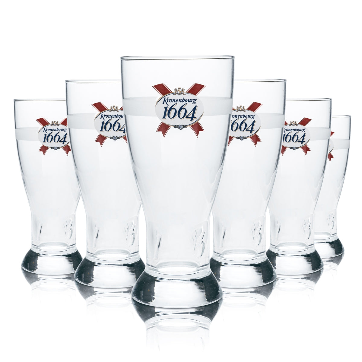 6x Kronenbourg 1664 verre à bière 0,5 l gobelet coupe verres profilés France Pale Lager