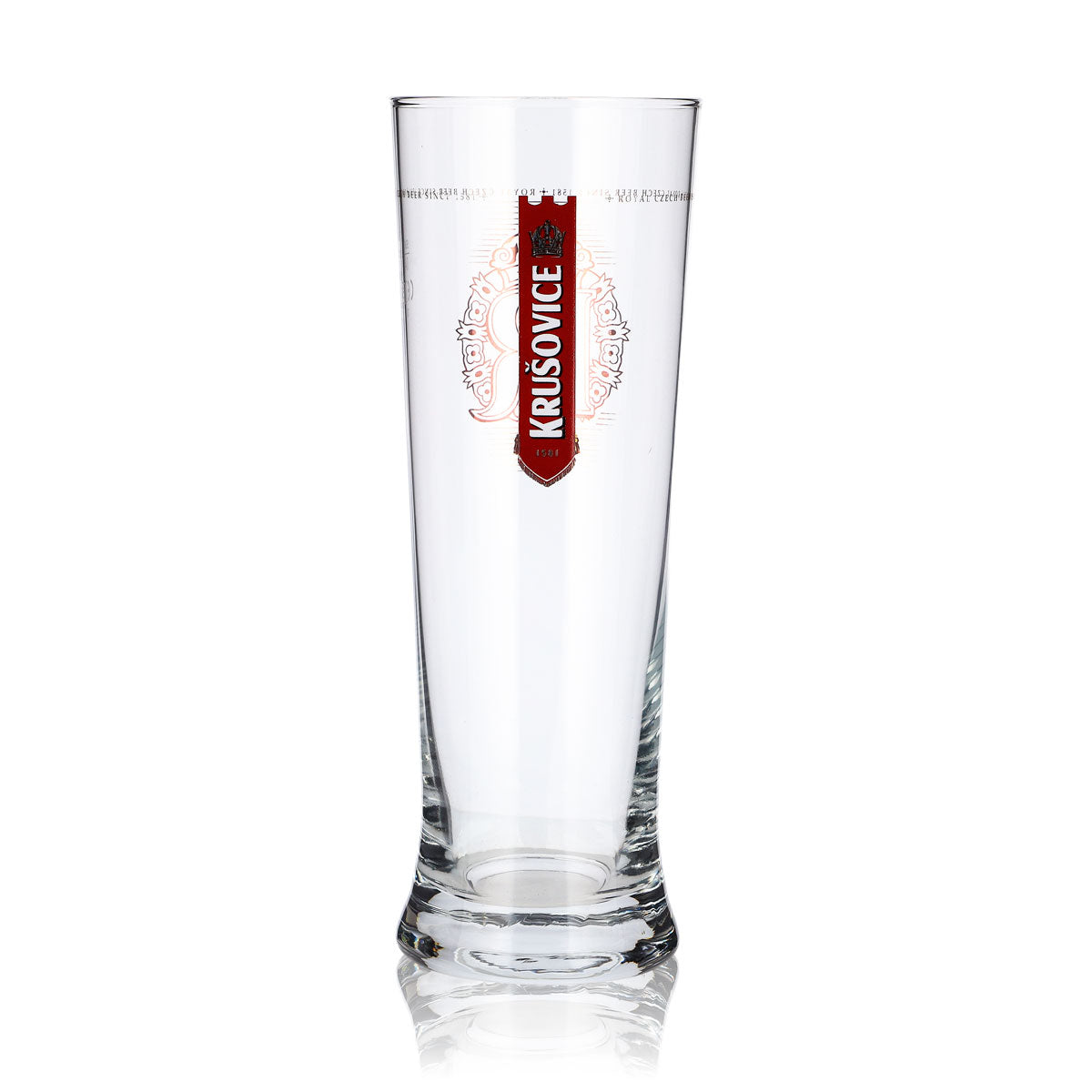 Lot de 6 verres à bière Krusovice de 0,4 l, en forme de coupe, avec deux logos rouges « Sahm » – Vue 2