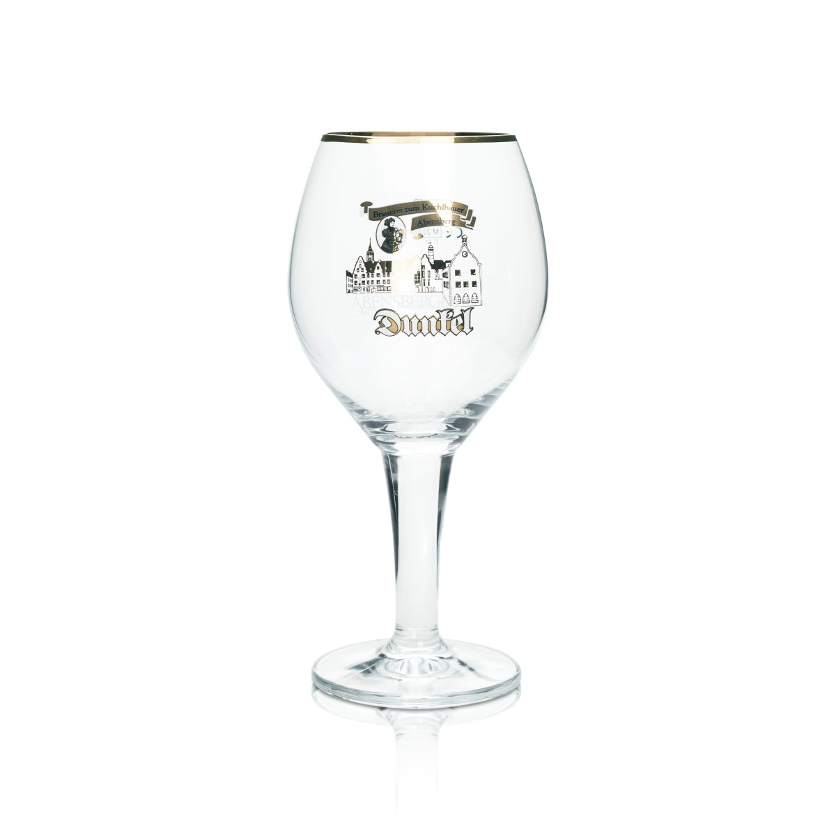6 verres à bière Kuchlbauer 0,5 l, forme tulipe, bord doré, « Abensberger Dunkel » – Vue 2