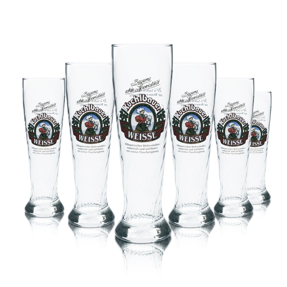 6 verres blancs Kuchlbauer 0,5 l pour bière blanche Hefe Kristall Weizen Kontur Gläser Bayern