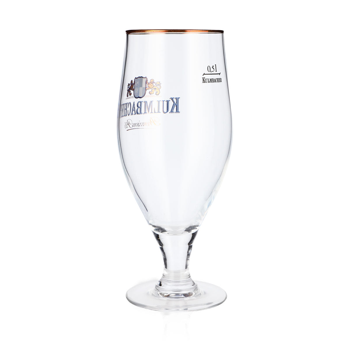6x Verre à bière Kulmbacher Reichelbräu 0,5 l avec bordure bleue et inscription bleue – Vue 4