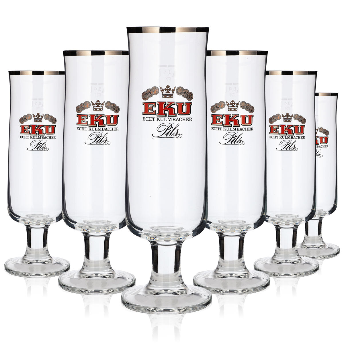 6 verres à bière Kulmbacher Reichelbräu 0,4 l, design coupe, lot de verres EKU Pils Brauerei – Vue 5