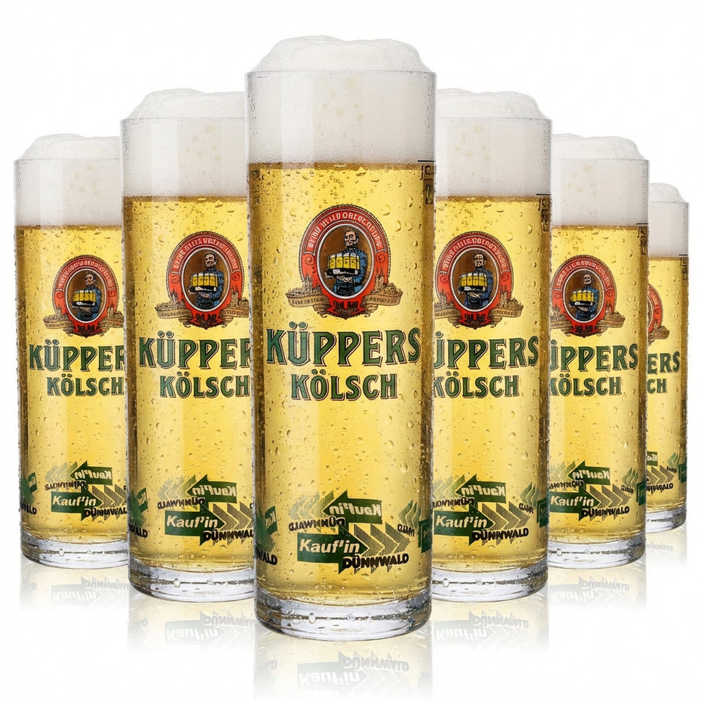 6 verres à bière Küppers Kölsch 0,2 l Verre à Kölsch/Stange « Rittersitz Haus Haack »