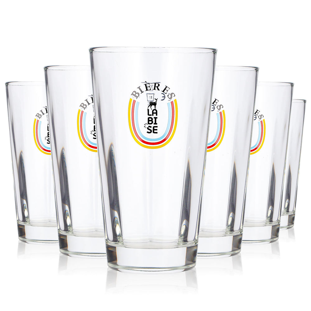 6 verres à bière « La Bise » 0,25 l, modèle « Longdrink Arc-en-ciel Willi » (lot de 6)