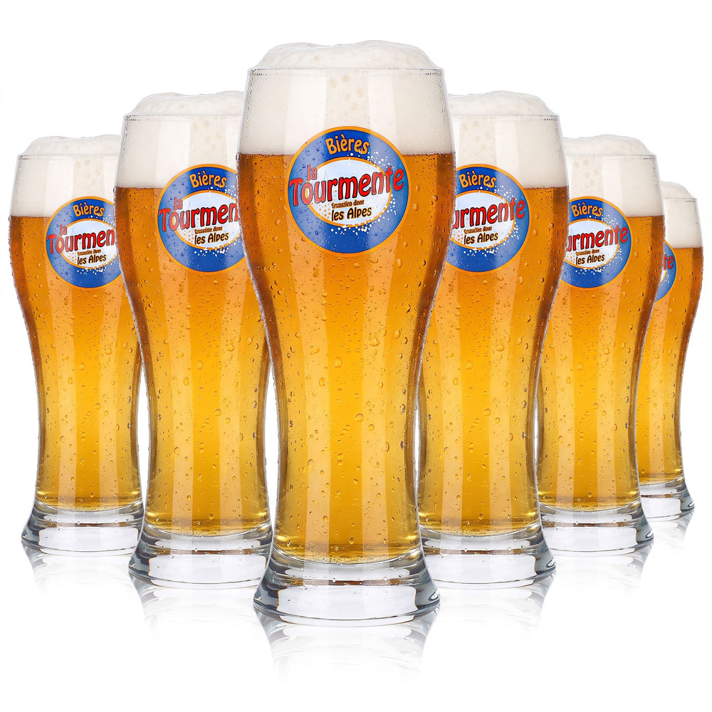 6 verres à bière « La Tourmente » de 0,25 l, verres à bière de blé de la brasserie Durobor (lot de 6)