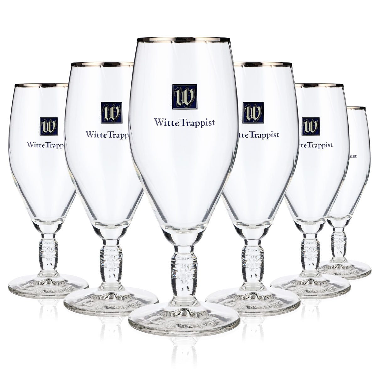 6 verres à bière La Trappe 0,3 l Verres à bière Relief dans le pied Coupe Bord doré – Vue 5