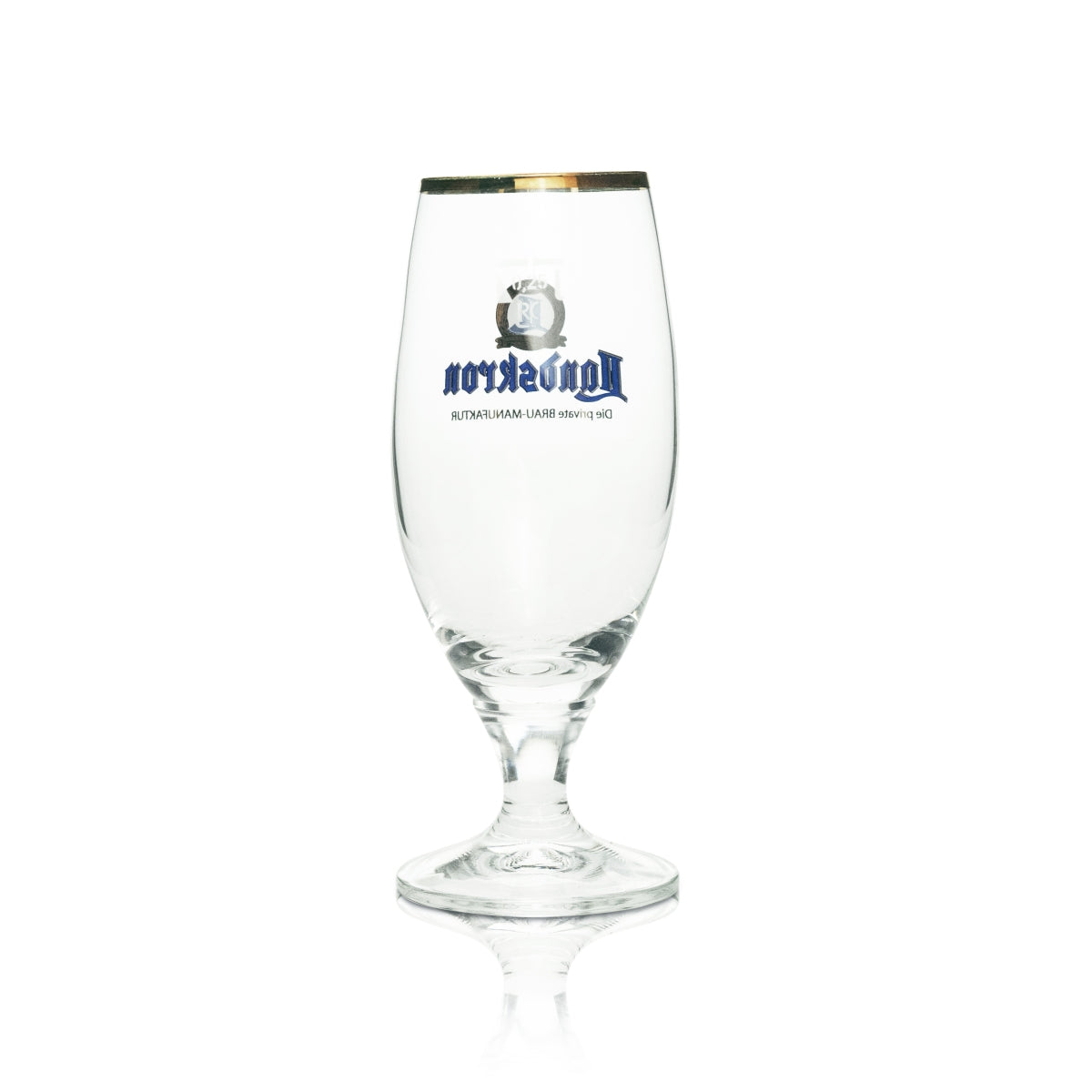 6 verres à bière Landskron 0,25 l avec logo bleu et doré et bord doré – Vue 3