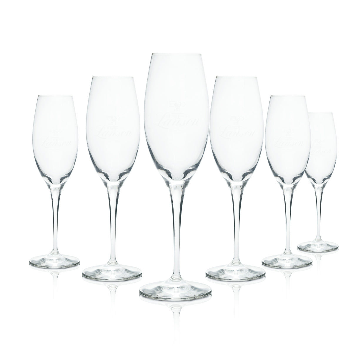 6x Lanson Verre 0,1 l Flûte à champagne Verres calibrés Gastronomie Champagne Secco Bar