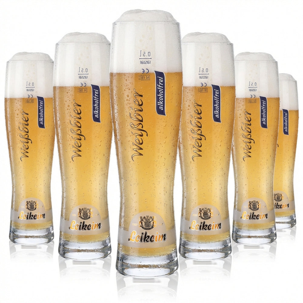 6 verres à bière Leikeim 0,5 l Verre à bière blanche sans alcool Rastal Monaco Slim