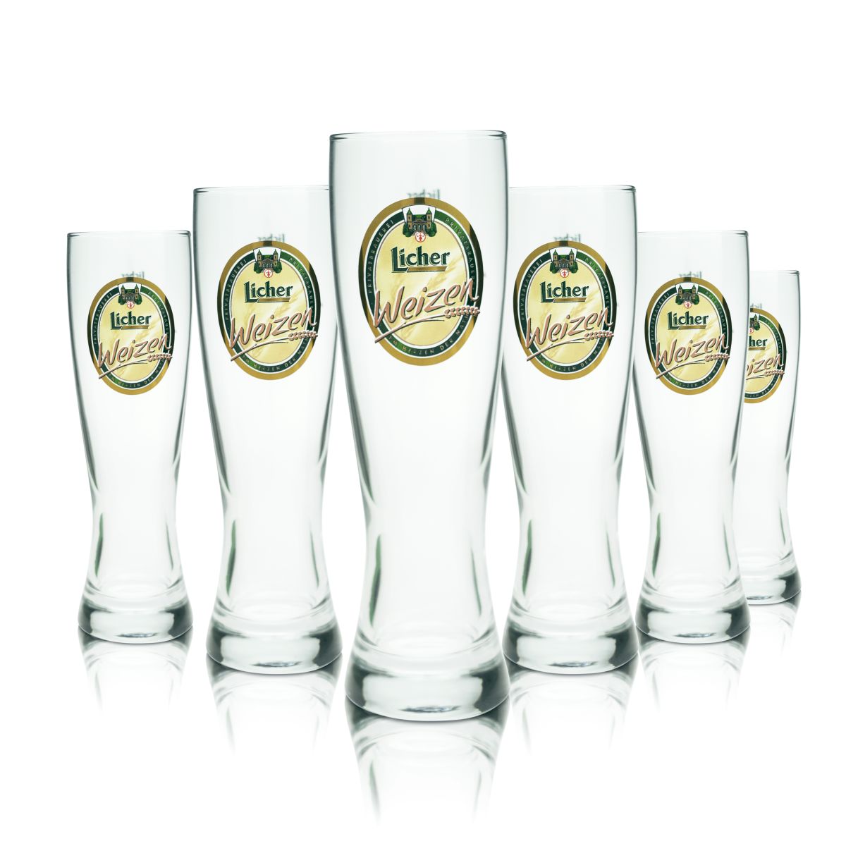 6 verres à bière Licher 0,3 l Verres à bière blanche Verres Hefeweizen Set Brasserie Gastronomie Chêne