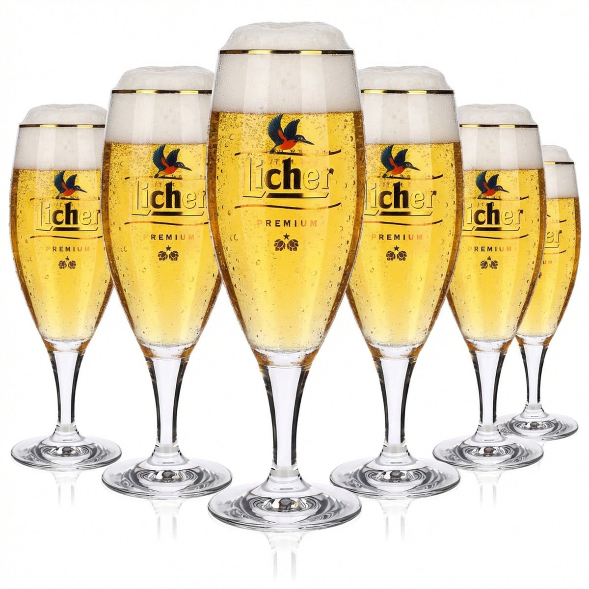 6 verres à bière Licher en forme de coupe 0,4 l Colibri « Au cœur de la nature » Noblesse
