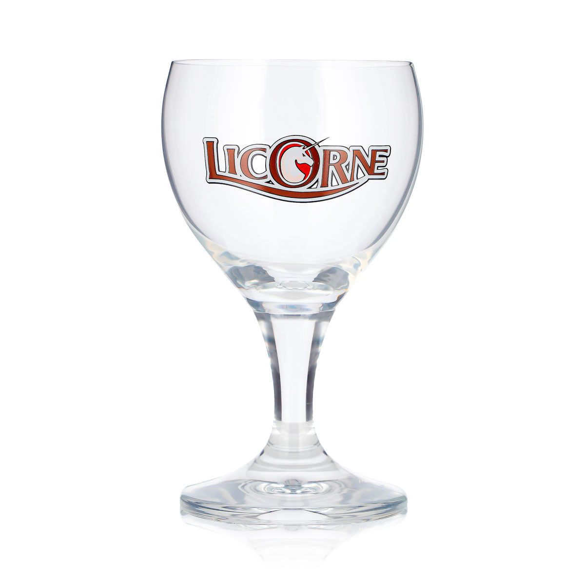 6 verres à bière « Licorne Noël » de 0,125 l, en forme de coupe, avec logo licorne et inscription en lettres marron (lot de 6) – Vue 2