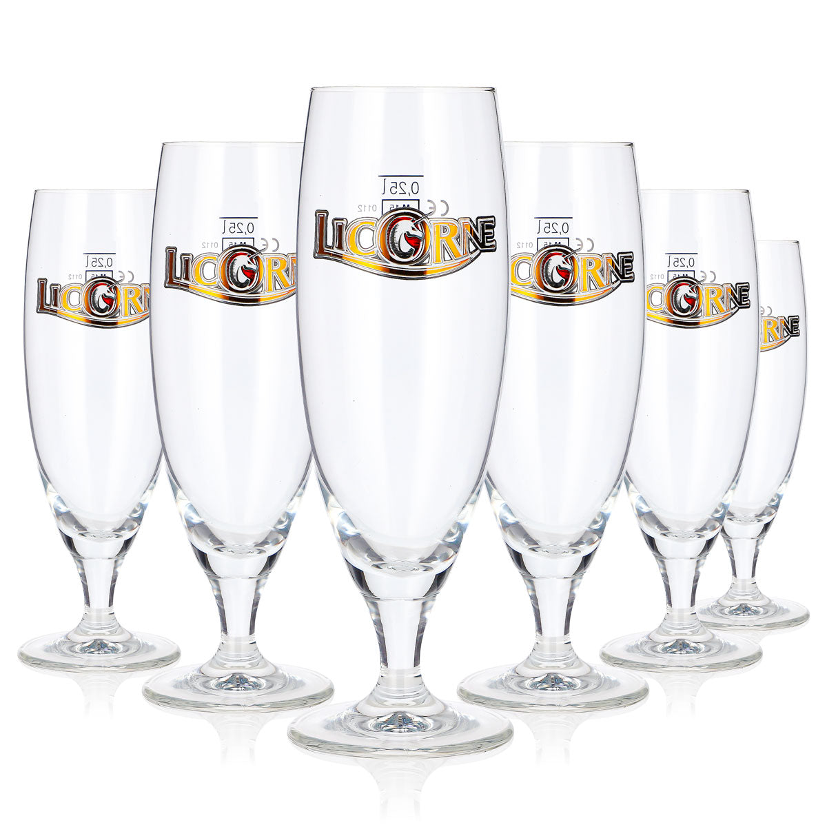 6 verres à bière « Licorne Noël » de 0,25 l (lot de 6)