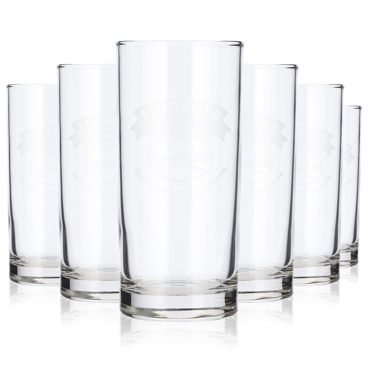 6 verres à jus Lindauer de 0,2 l avec logo, finition satinée, motif Rastal Amsterdam (lot de 6)