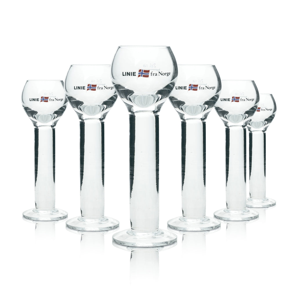 6 verres à aquavit Line fra Norge 2 cl Rastal Verres à schnaps verres à shot
