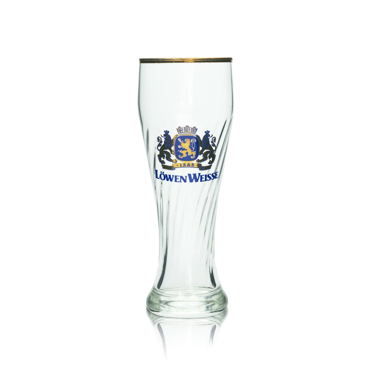 6 verres à bière Löwen Weisse 0,3 l, bière blanche, levure, verres à bière, coupe, bord doré – Vue 2