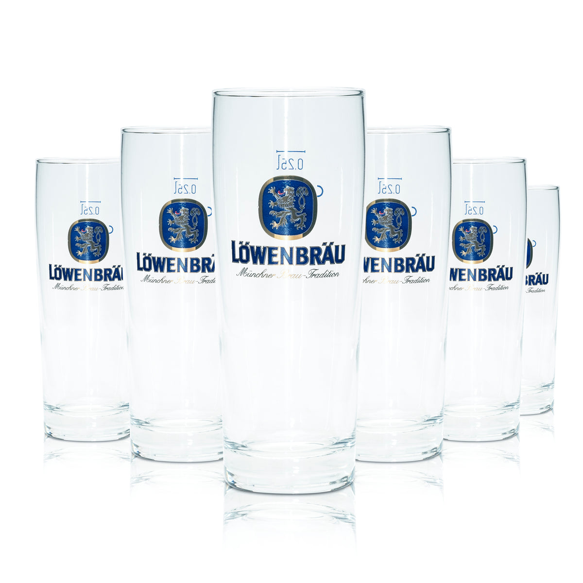 6 verres à bière Löwenbräu 0,25 l Willi Becher Rastal Verres Tumbler Bavière Beer Bar – Vue 4