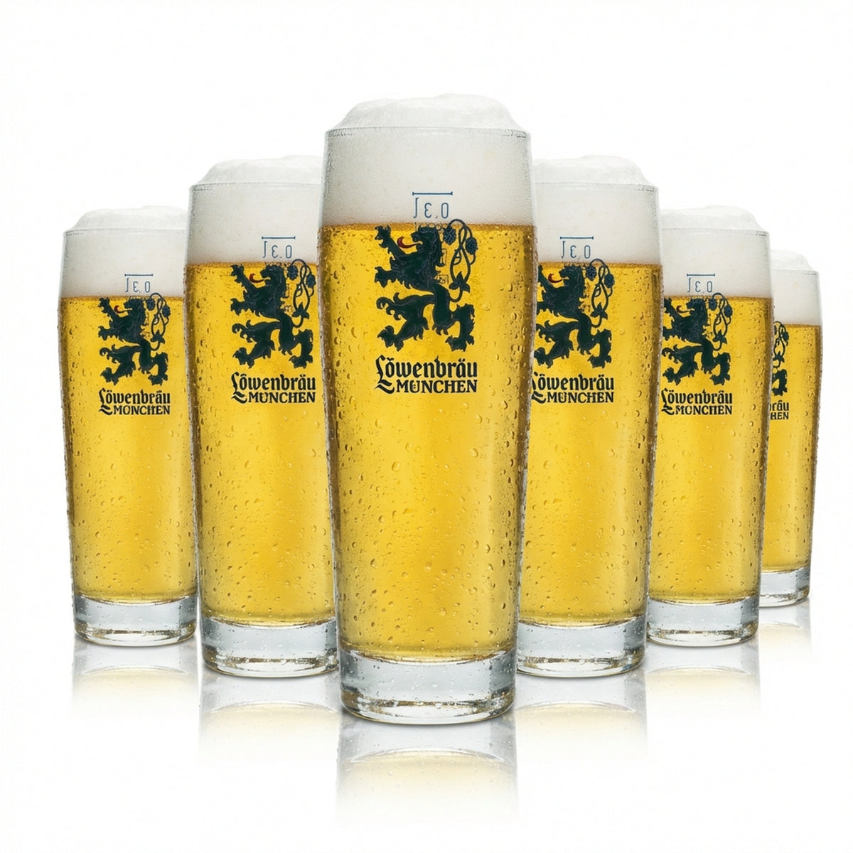 6 verres à bière Löwenbräu 0,3 l Nouveau logo ! Verres Willi Cup Beer Helles Bar