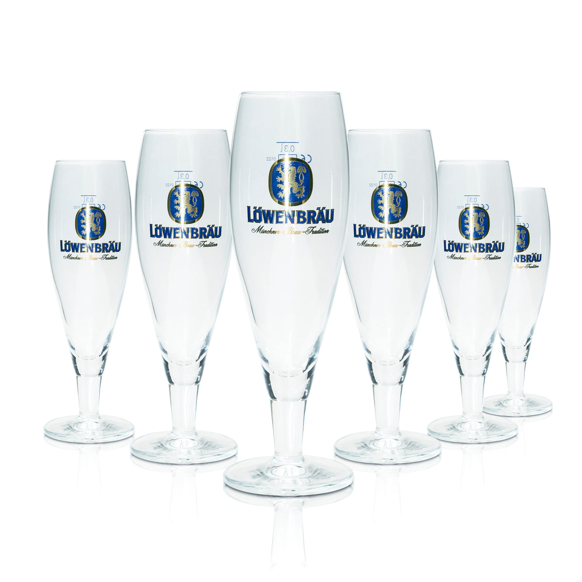 6 verres à bière Löwenbräu 0,3 l, forme tulipe, avec gravure Ritzenhoff, brasserie Müncher Brauerei Beer – Vue 4