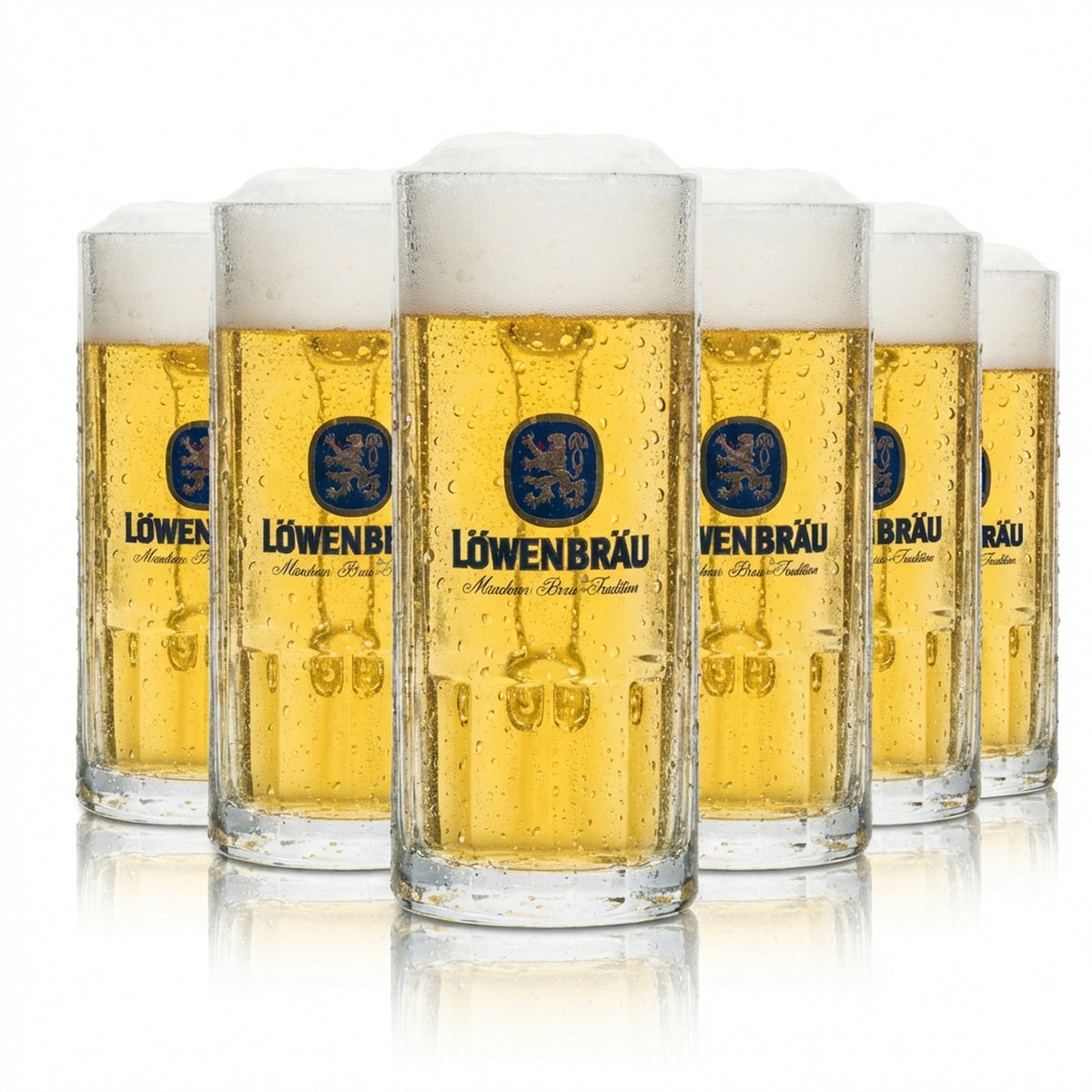 6 chopes à bière Löwenbräu 0,3 l