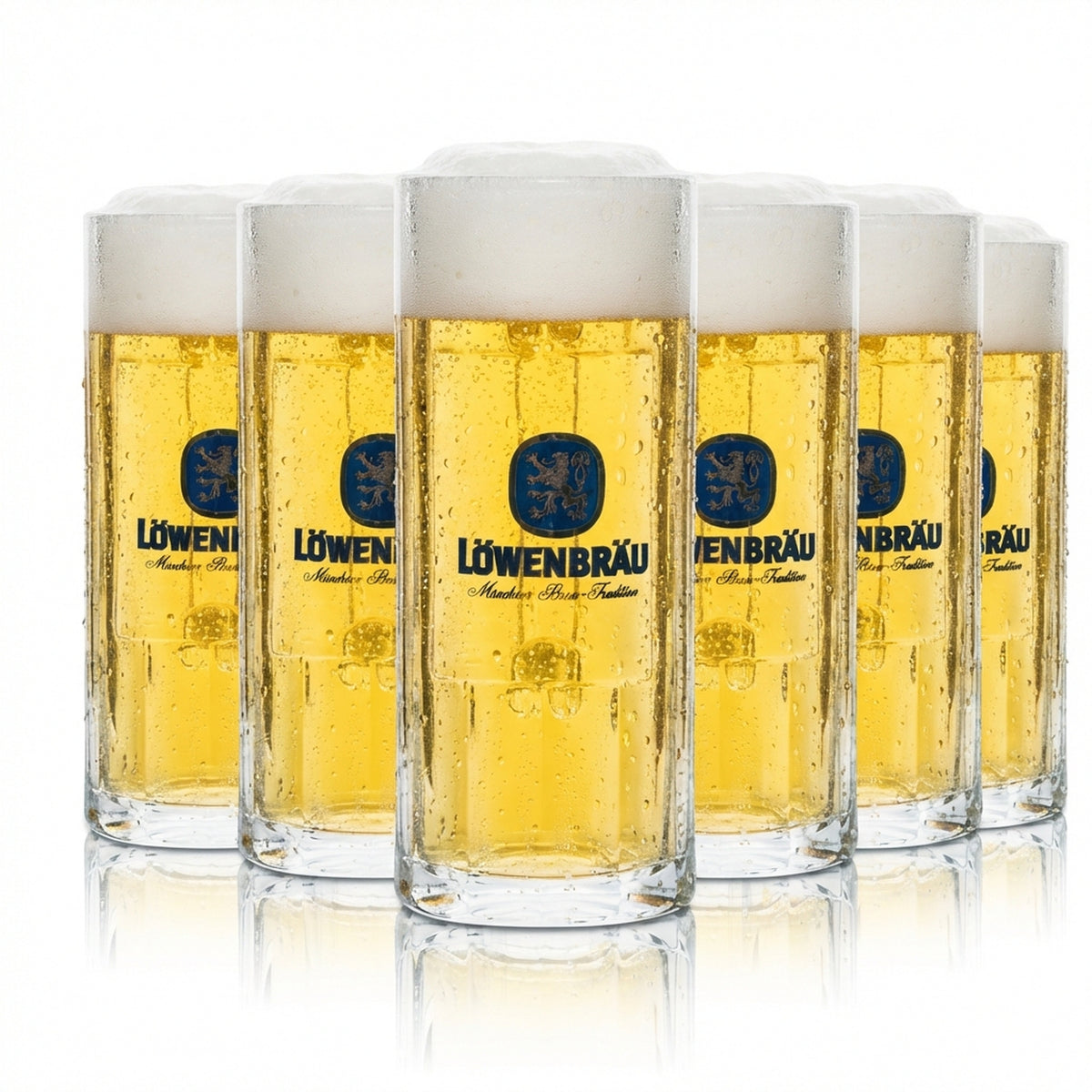 6 chopes à bière Löwenbräu 0,5 l