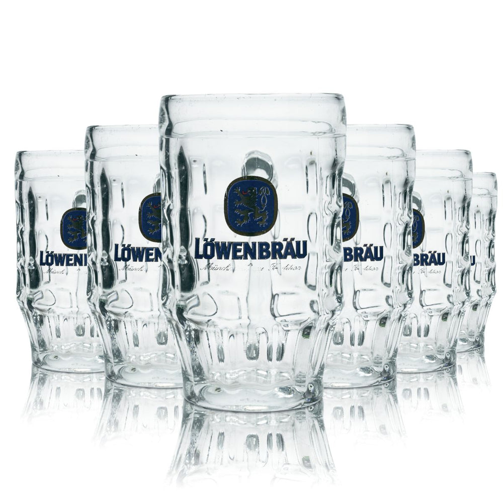 6x Löwenbräu Verre à bière 0,5l Kontur Bierkrug Humpen Seidel Set de verres de brasserie B-Ware