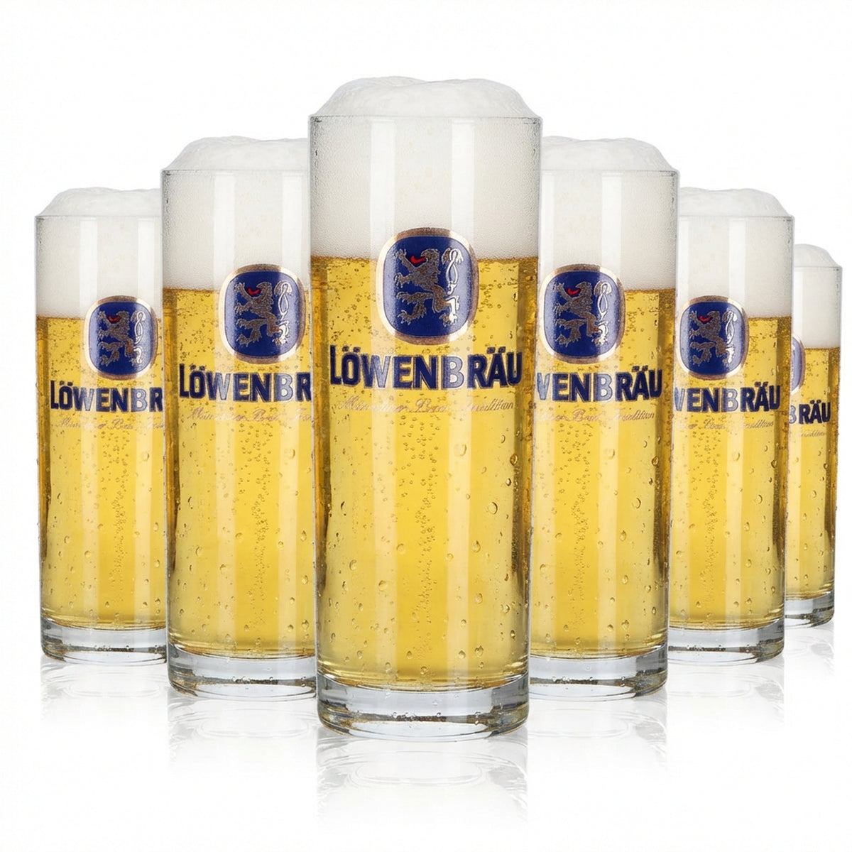 6 verres Löwenbräu 0,2 l Willi Becher, verre à bière blonde, set de verres, brasserie bavaroise