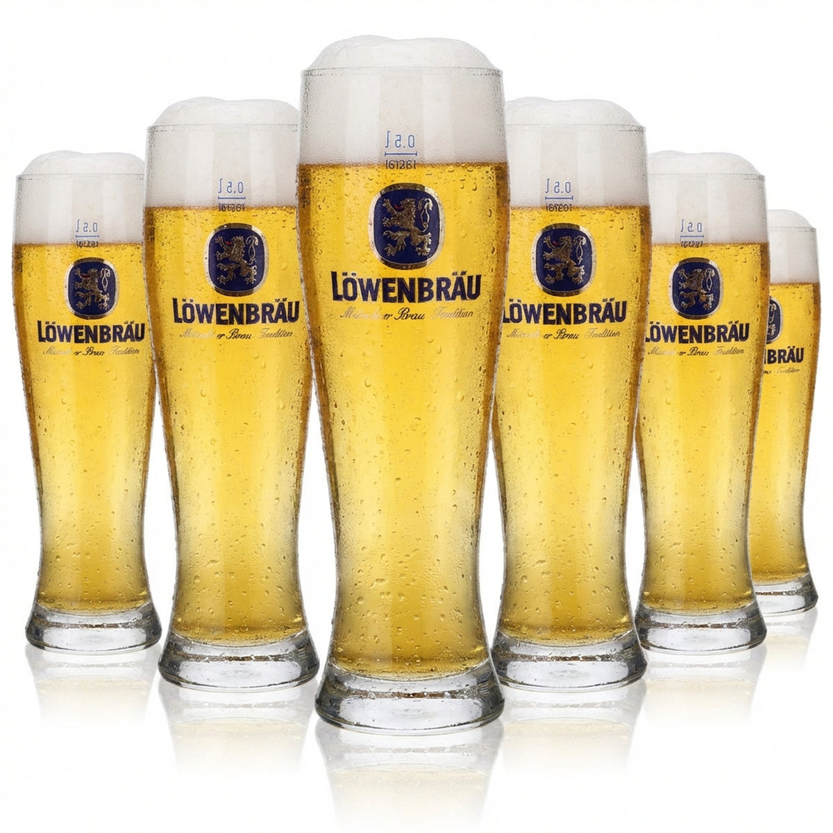 6 verres Löwenbräu 0,5 l Verres à bière blanche Verres à bière de blé Set Brasserie Bavière