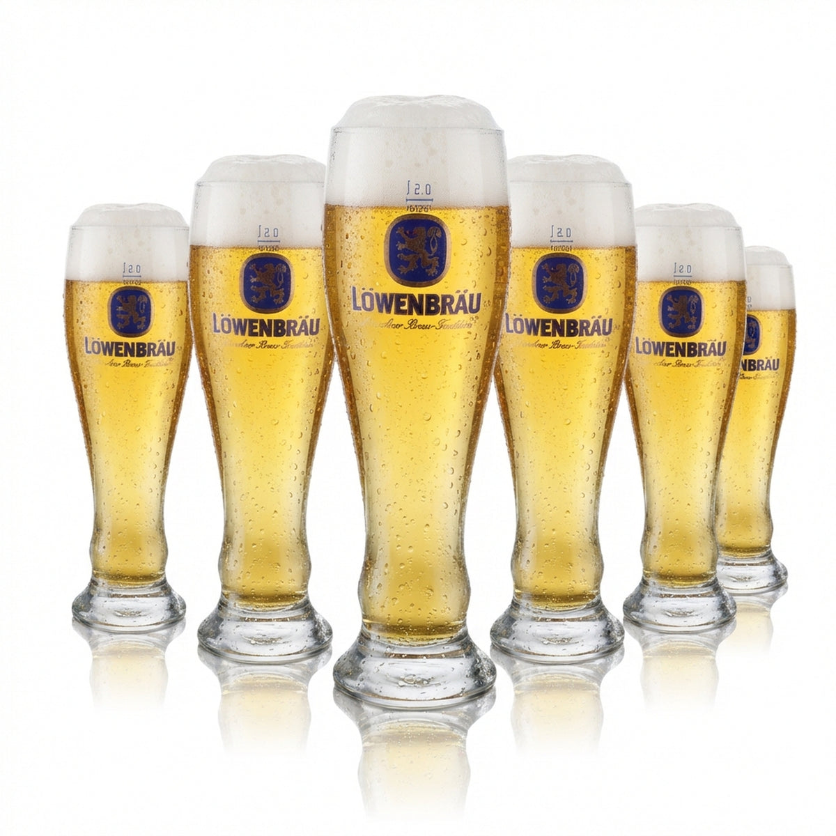 6 verres Löwenbräu 0,5 l Verres à bière blanche Verres Hefeweizen Set Brasserie Bavière Gastronomie