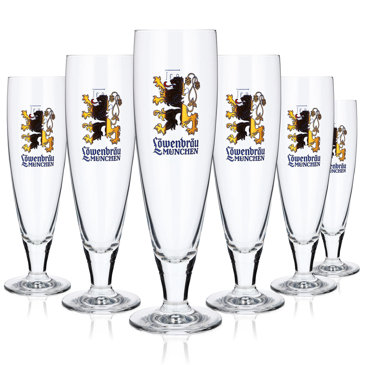 6 verres à bière Löwenbräu 0,3 l, coupe lion doré Rastal Pegasus – Vue 5