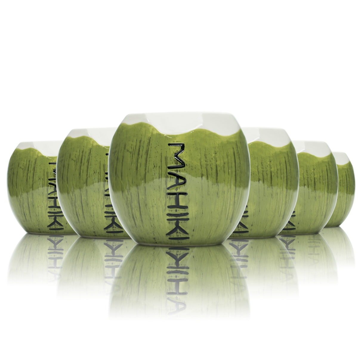 6x gobelets Mahiki Rum 0,35 l en terre cuite, verres à cocktail long drink en forme de noix de coco