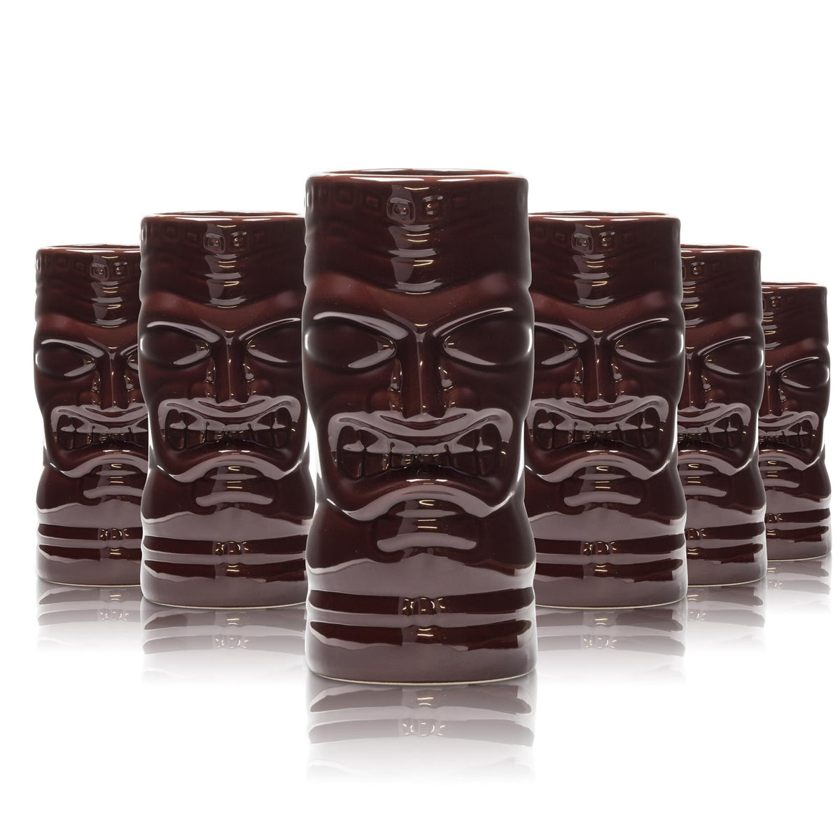 6x verre à rhum Mahiki, mug en terre cuite marron 420 ml XL