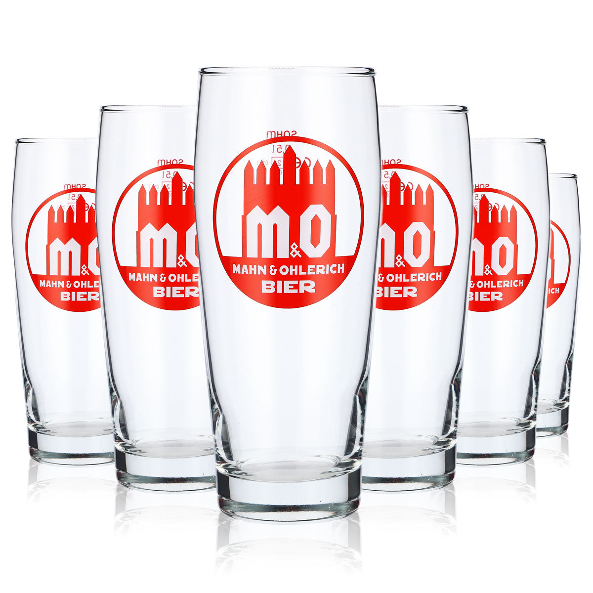 6 verres à bière Mahn & Ohlerich 0,5 l avec logo Willi-Becher orange Sahm – Vue 5
