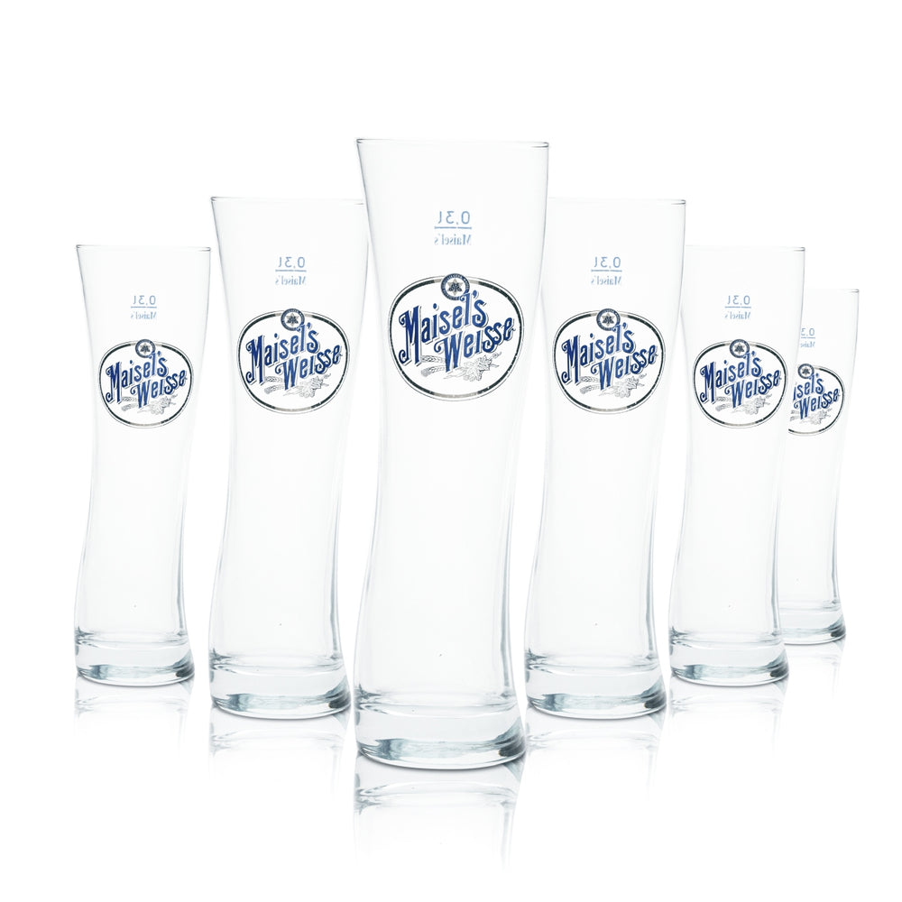 6 verres à bière Maisels Weisse 0,3 l, design coupe, verre à bière, blé, levure, gastronomie, Bayreuth