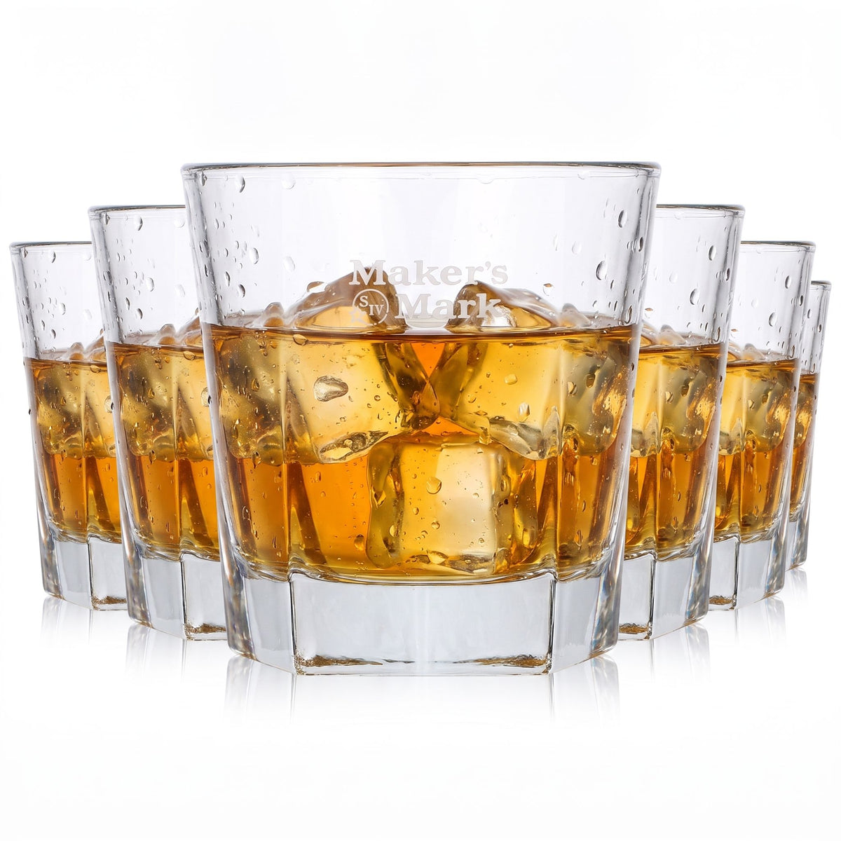 Lot de 6 verres à whisky Maker's Mark de forme pentagonale