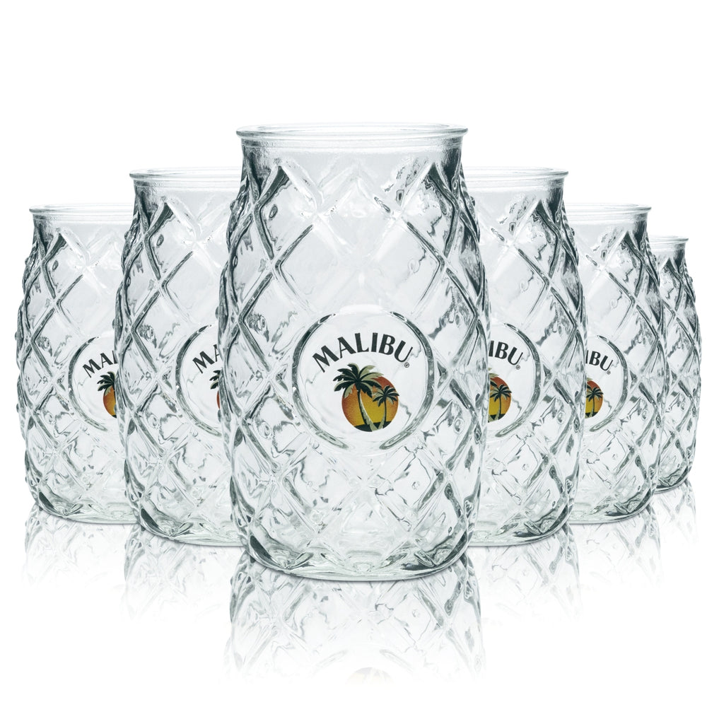 6 verres Malibu Ananas 0,4 l Verre à long drink Verre à cocktail Verre à apéritif Verre à contour
