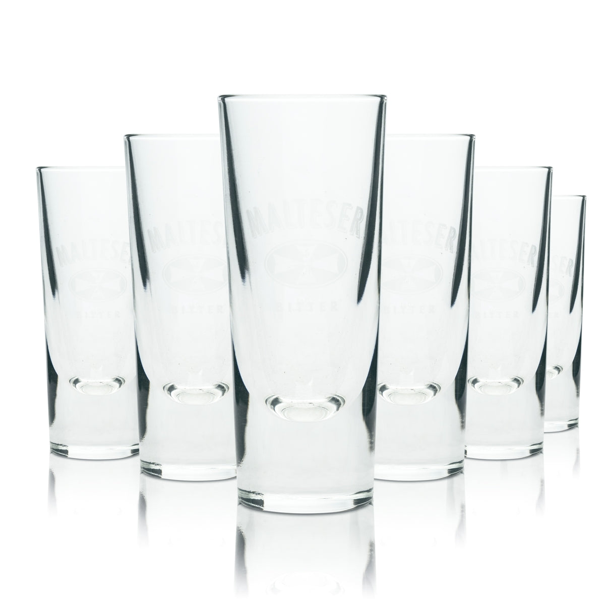 6x Malteser Bitter Verre 0,2 l Aquavit Roma-Becher Verres Rocky Schnaps Liqueur Bar