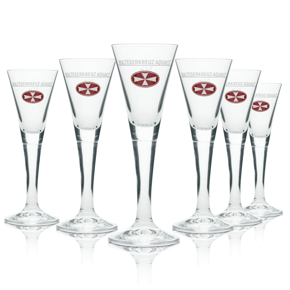 6x Verre à shot de liqueur Croix de Malte 2 cl