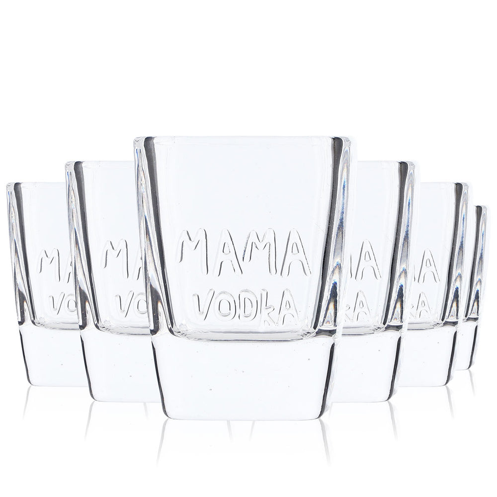 6x Mama Vodka Verre 5 cl Verres à schnaps Verres à shot Stamper Kurzer