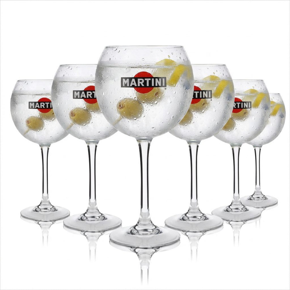 6 verres à martini 0,47 l à pied ballon calice sphérique verres long drink cocktail gastronomie
