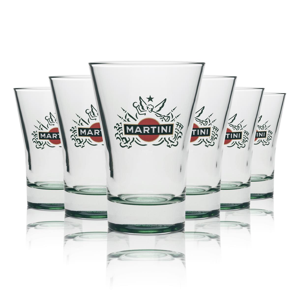 6 verres à martini Martini Wermut, fond vert, 31 cl